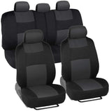 BDK OS309CC - Funda de Asiento para Coche, Color Gris carbón, polipro, fácil de Envolver, Dos Tonos de Acento para Coche, Banco Dividido