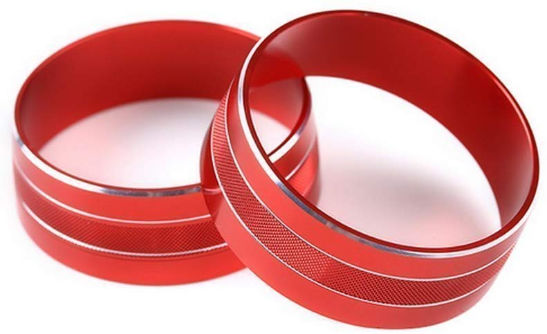 Danti - 3 Piezas de Cubierta de botón de Aire Acondicionado de Audio para decoración de Jeep Wrangler JK JKU Compass Patriot 2011-2018, Rojo