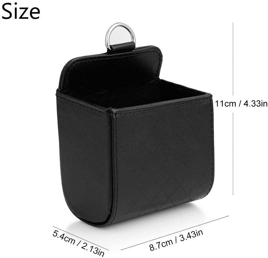Yosoo Coche Auto Respaldo Interior Aire Ventilación Celular Organizador Bolsa Bolsa Caja Almacenamiento ordenado Moneda Bolso Estuche con Gancho (Negro)