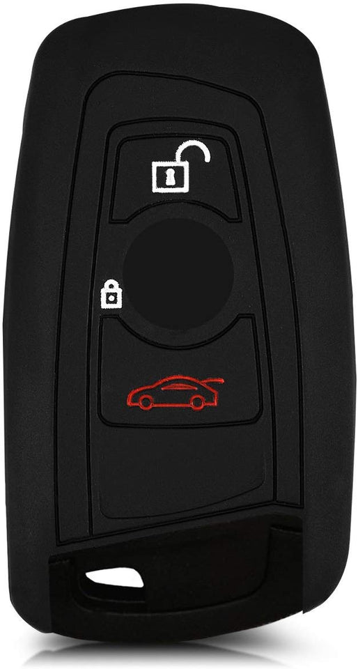 kwmobile Funda compatible con llave con control remoto de 3 botones para coche BMW (solamente Keyless Go) - Carcasa protectora suave de silicona - diseño Don't touch my Key