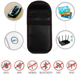 Bolsa de Bloqueo de señal, Charlemain Bloqueador de Señal del Coche, Key Fob Protector Mejorada para Llaves/Tarjetas de crédito/ID/Banco/NFC/RFID(Rojo Carbon)