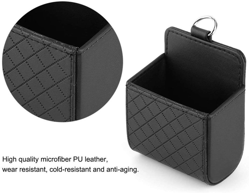 Yosoo Coche Auto Respaldo Interior Aire Ventilación Celular Organizador Bolsa Bolsa Caja Almacenamiento ordenado Moneda Bolso Estuche con Gancho (Negro)
