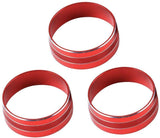 Danti - 3 Piezas de Cubierta de botón de Aire Acondicionado de Audio para decoración de Jeep Wrangler JK JKU Compass Patriot 2011-2018, Rojo