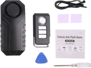 Mengshen Alarma de Bicicleta - Antirrobo para Bici Moto Coche Vehículos con Control Remoto, 113 db Súper Fuerte