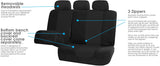 FH GROUP FB051BLACK115 Black Rear Split Flat Cloth Seat Cover (Multifunctional Airbag Compatible Full Set)