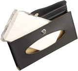 eJiasu Kleenex Coche Titular, Caja Pañuelos Coche Premium PU Cuero Auto Car Visera y Asiento Trasero Accesorios Papel Tissue Box(Negro)