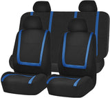 FH GROUP FB032BLUE114 Blue Unique Flat Cloth Car Seat Cover (w. 4 Detachable Headrests and Solid Bench)
