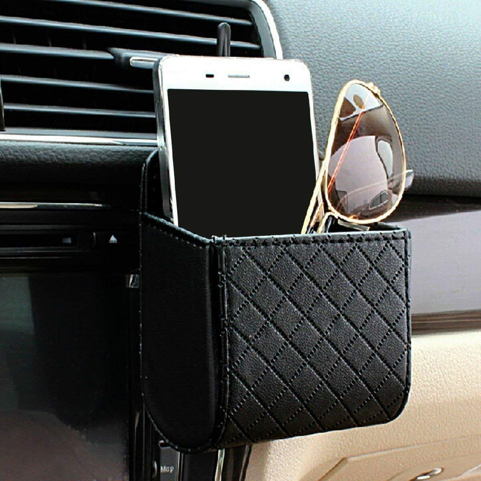 Yosoo Coche Auto Respaldo Interior Aire Ventilación Celular Organizador Bolsa Bolsa Caja Almacenamiento ordenado Moneda Bolso Estuche con Gancho (Negro)