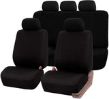 FH GROUP FB051BLACK115 Black Rear Split Flat Cloth Seat Cover (Multifunctional Airbag Compatible Full Set)
