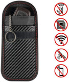 Bolsa de Bloqueo de señal, Charlemain Bloqueador de Señal del Coche, Key Fob Protector Mejorada para Llaves/Tarjetas de crédito/ID/Banco/NFC/RFID(Rojo Carbon)