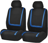 FH GROUP FB032BLUE114 Blue Unique Flat Cloth Car Seat Cover (w. 4 Detachable Headrests and Solid Bench)