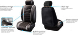 FH Group Cojín Multifuncional de Cuero Relleno para Asiento Delantero, Color Canela, Gray/Solid Black