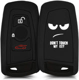 kwmobile Funda compatible con llave con control remoto de 3 botones para coche BMW (solamente Keyless Go) - Carcasa protectora suave de silicona - diseño Don't touch my Key