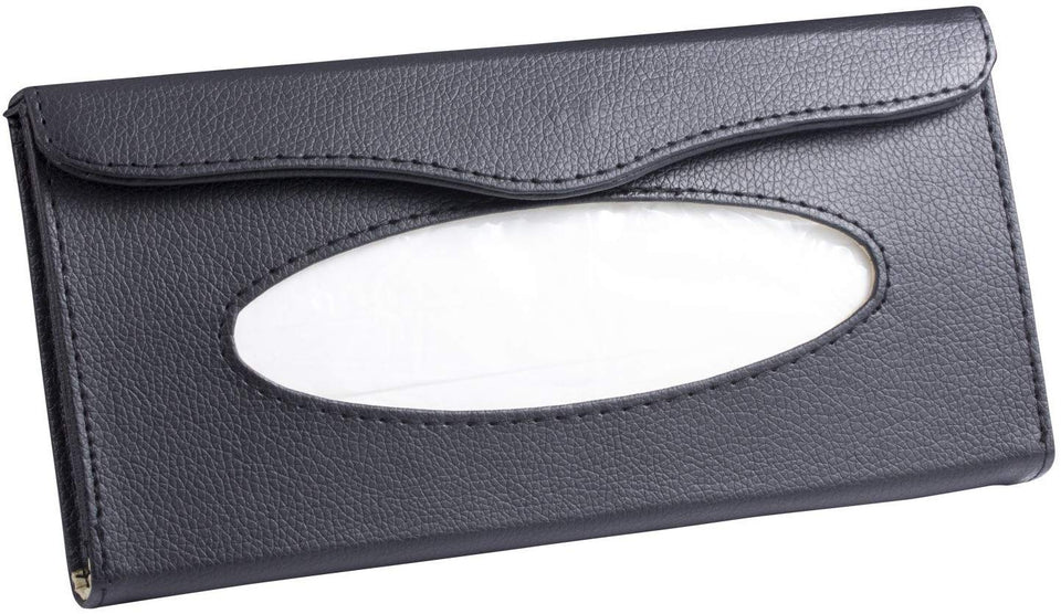 eJiasu Kleenex Coche Titular, Caja Pañuelos Coche Premium PU Cuero Auto Car Visera y Asiento Trasero Accesorios Papel Tissue Box(Negro)